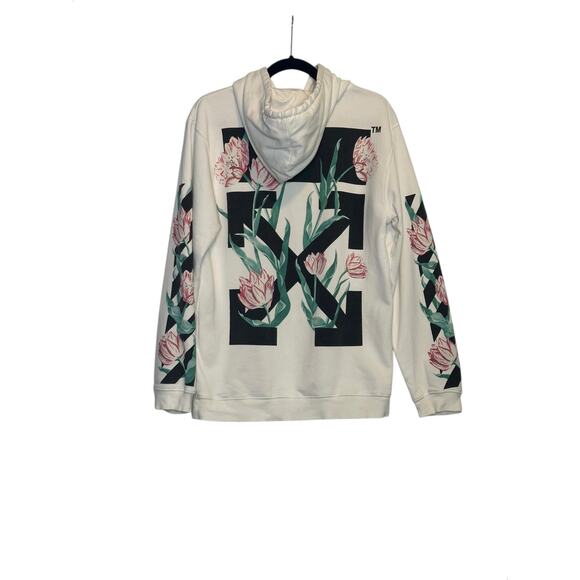 Off White Cherry Blossom White Floral Hoodie Sweatshirt size X Small - Picture 5 of 15